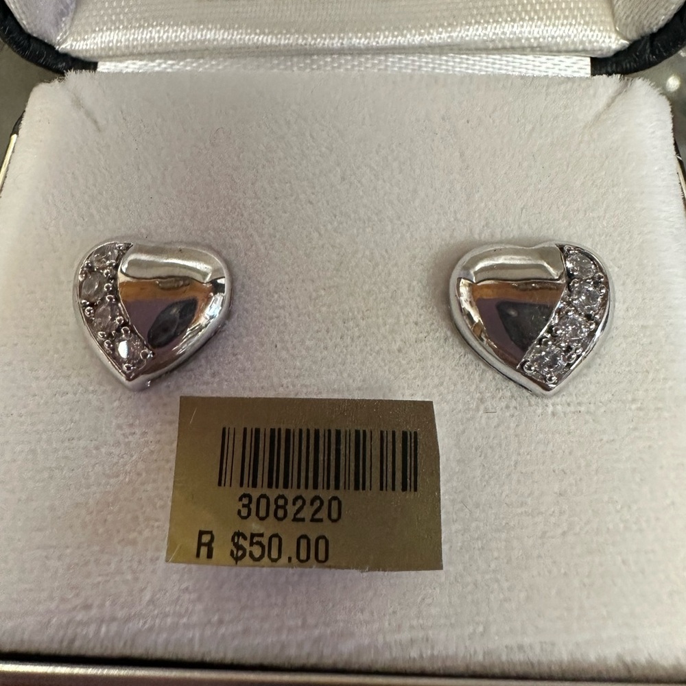 Elegant Silver Heart Earrings